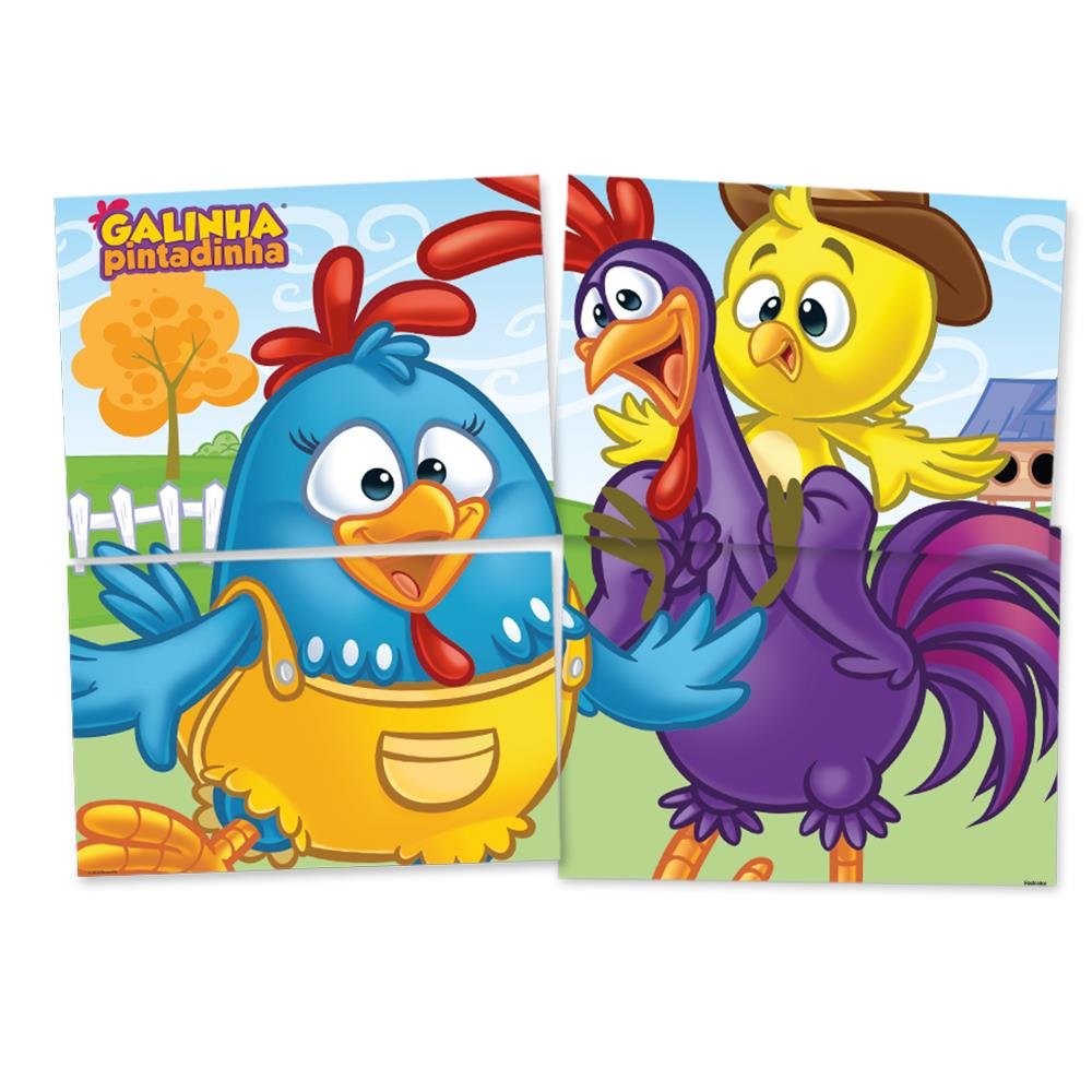 Painel 4 Partes Galinha Pintadinha