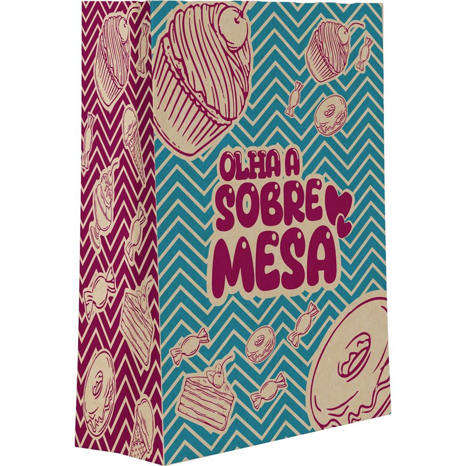 Saco De Papel M 29X24X12 Sobremesa Food Service - Embalagem com 50 unidades.