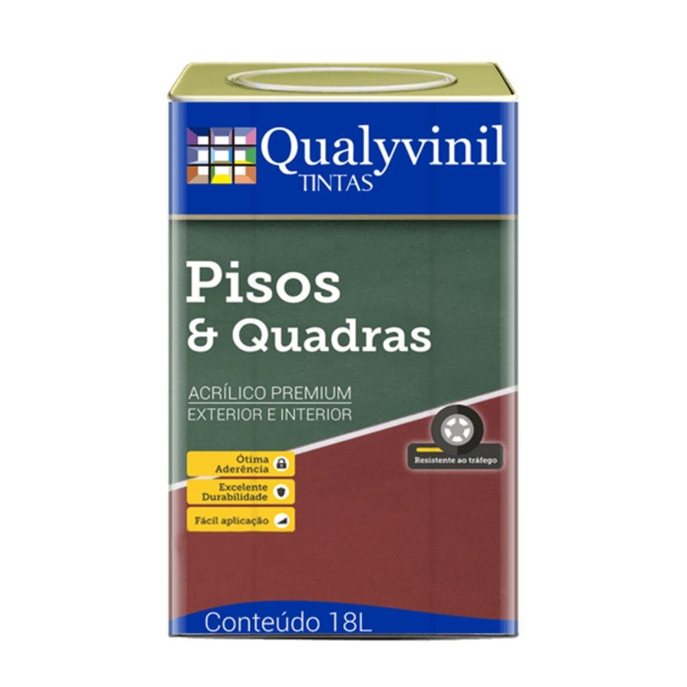 Pisos & Quadras Vermelho Segurança Lata de 18 Litros Qualyvinil