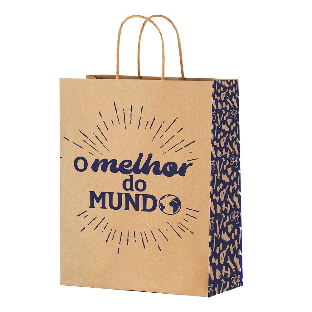 Sacola De Papel M 29X24X12 O Melhor Do Mundo Mister