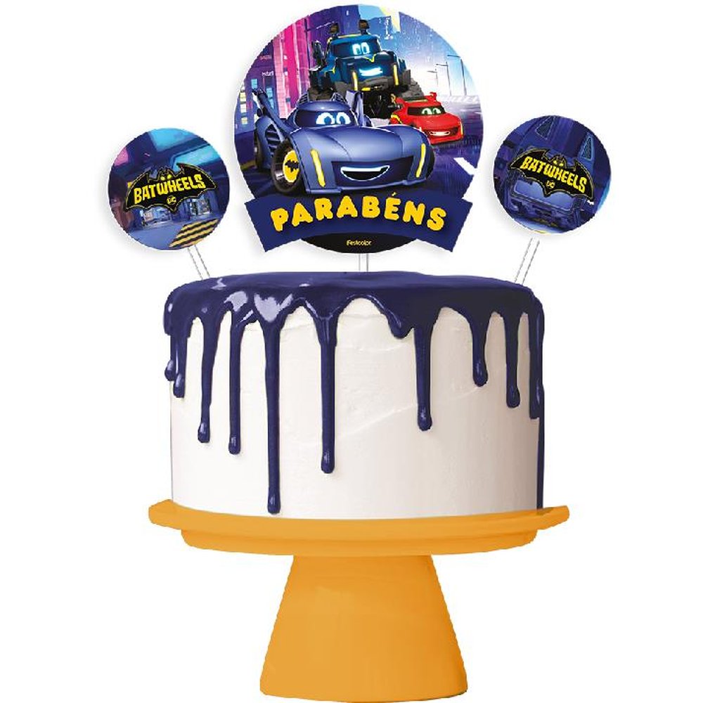 Kit Topo De Bolo Batwheels