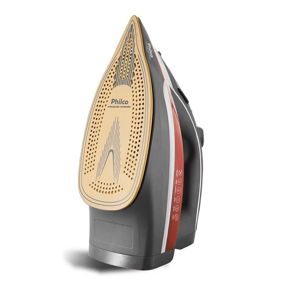 Ferro a Vapor Philco Titanium Ceramic Cinza e Vermelho PFV3200V ¿ 220 Volts