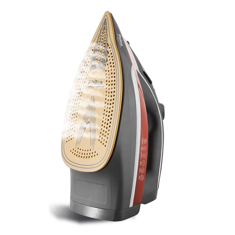 Ferro a Vapor Philco Titanium Ceramic Cinza e Vermelho PFV3200V ¿ 220 Volts