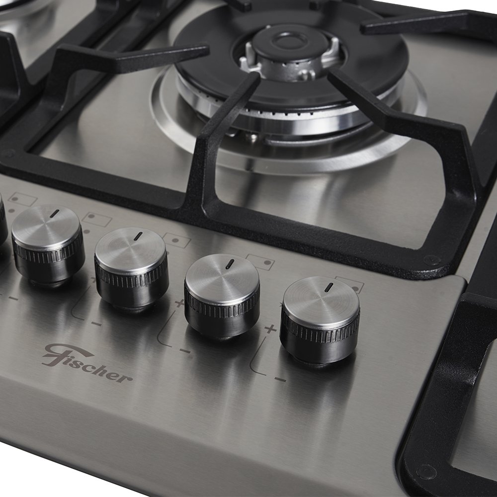 FOGAO COOKTOP GAS 5B FISCHER 23678 TRIPLA CHAMA INOX BIVOLT
