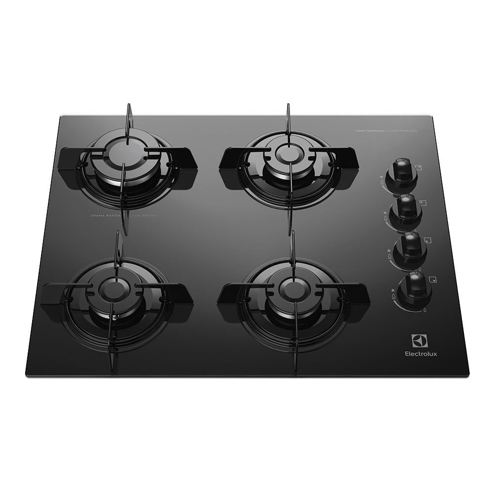 Cooktop a Gás Electrolux 4 Bocas Preto com Acendimento Automático KE4GP ¿ Bivolt