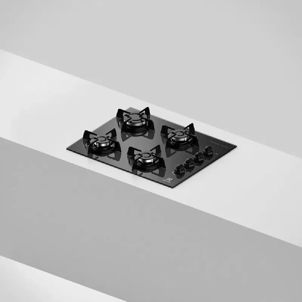 Cooktop a Gás Electrolux 4 Bocas Preto com Acendimento Automático KE4GP ¿ Bivolt