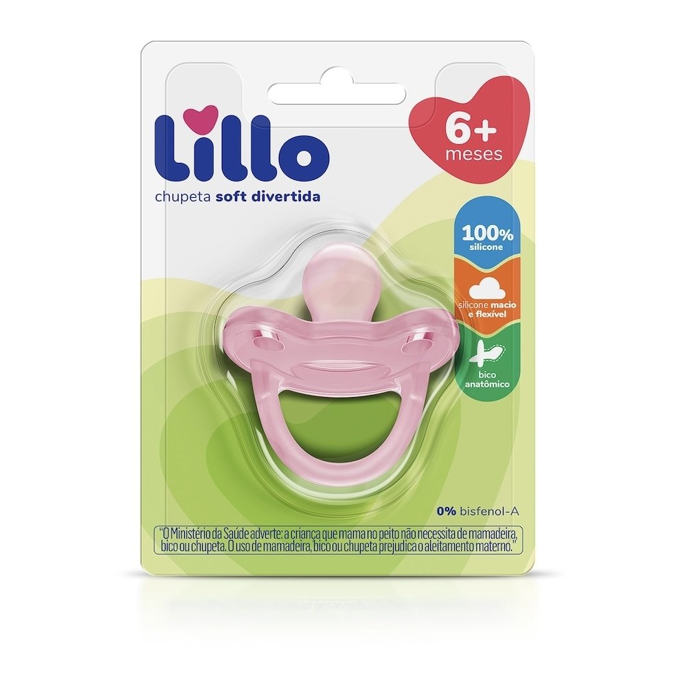 Chupeta Lillo Soft Divertida Silicone Anatômica Tamanho 2 Rosa
