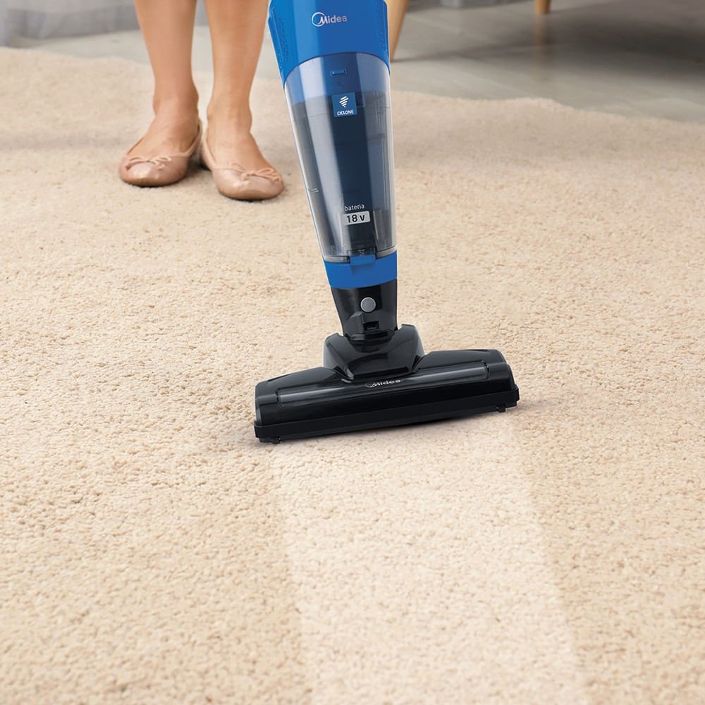 Aspirador de Pó Midea 2 em 1 Preto e Azul VSB15B - Bivolt