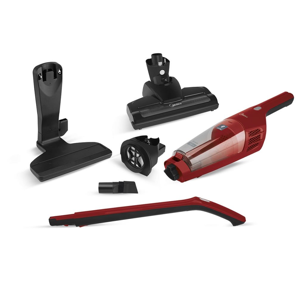 Aspirador de Pó Vertical Midea 2 em 1 Preto e Vermelho VSC15B - Bivolt