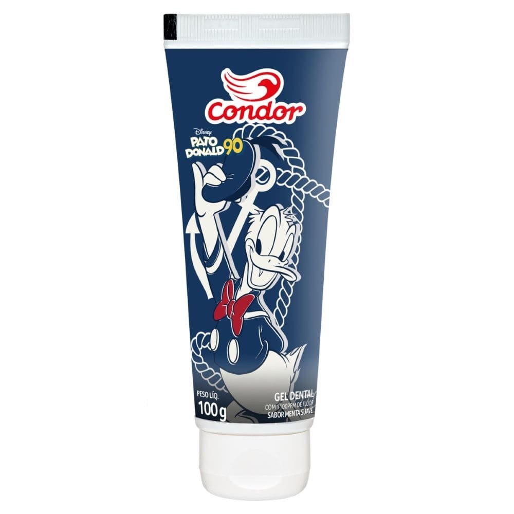 Creme Dental Condor Pato Donald Menta 3606 100g - Embalagem com 12 Unidades