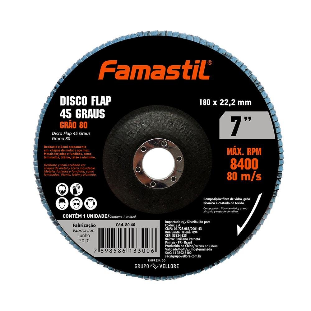 Disco Flap 45 Graus Metal 7" X 80G Famastil