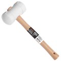Martelo de Borracha Famastil ¿ 40mm ¿ Cabo de Madeira ¿ Borracha Macica ¿ Branco ¿ Ideal para assentamento de superficies delicadas