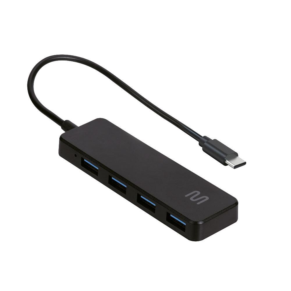 Adaptador Hub USB Tipo-c Multilaser 4 Portas AC445 Preto