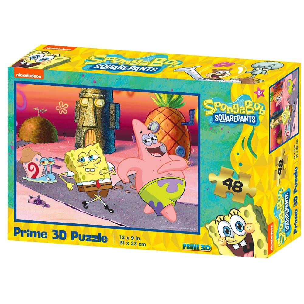 Quebra Cabeça 3D Bob Esponja e Patrick 48 Peças Multikids - BR2109