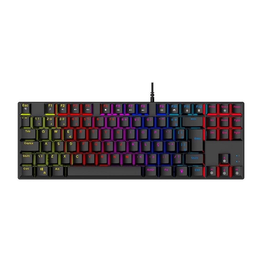 Teclado Gamer Mecanico Warrior Royal Cross, Tkl, Preto, Abnt2, Tc312, Warrior