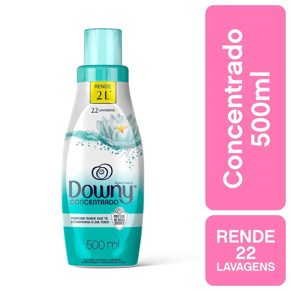 Amaciante Downy Concentrado Água Fresca 500ml Embalagem com 12 Unidades