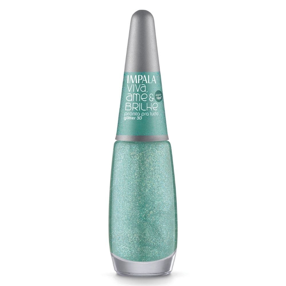 Esmalte Impala Viva, Ame e Brilhe Glitter, Pronta pra Tudo - Blister, 7,5ml