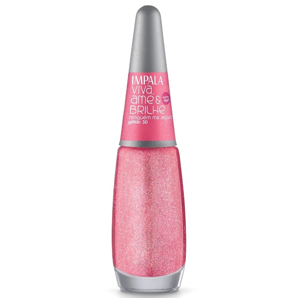 Esmalte Impala Viva, Ame e Brilhe Glitter, Ninguém Segura - Blister, 7,5ml