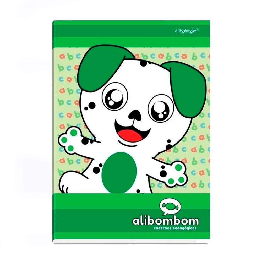 Caderno Maxima Alibombom Brochurao Capa Cartão Com Pauta 60 Folhas Verde C/10 Unidades