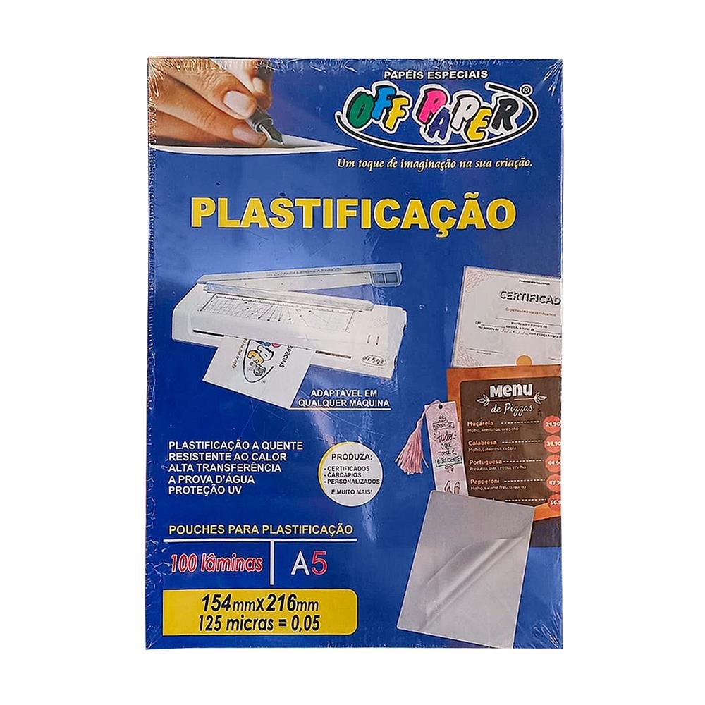 Plastico De Plastificacao Off Paper A5 0.5 154X216mm Com 100 Unidades