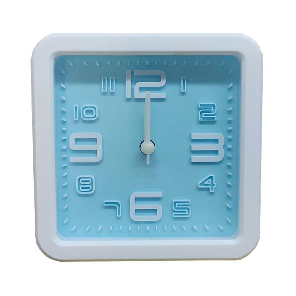 Relogio De Mesa Quadrado Azul Claro Wellmix 11Cm Ref Wx13592