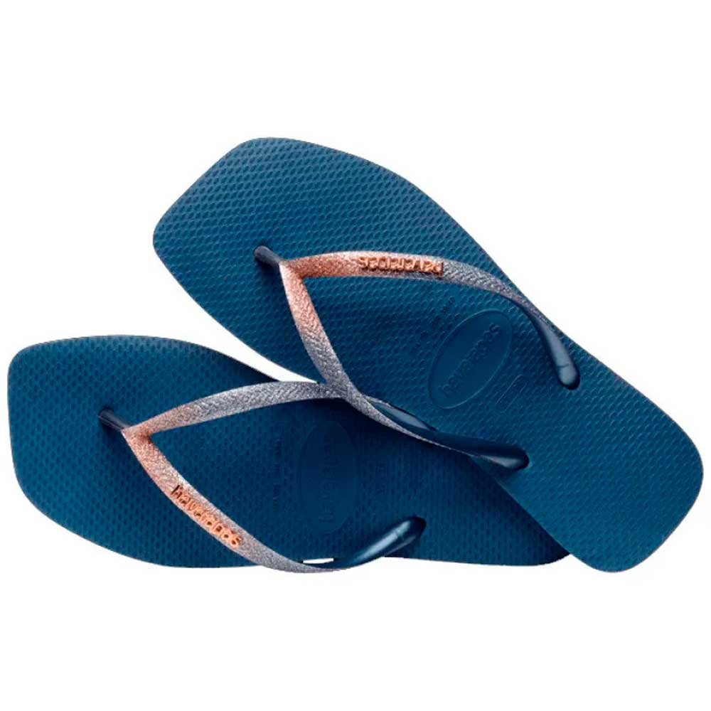 Havaianas Slim Square Glitter 0089 Azul Indigo 33/34 Com 12 Pares