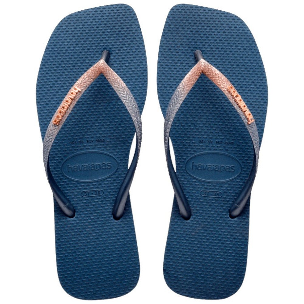 Havaianas Slim Square Glitter 0089 Azul Indigo 39/40 com 12 Pares
