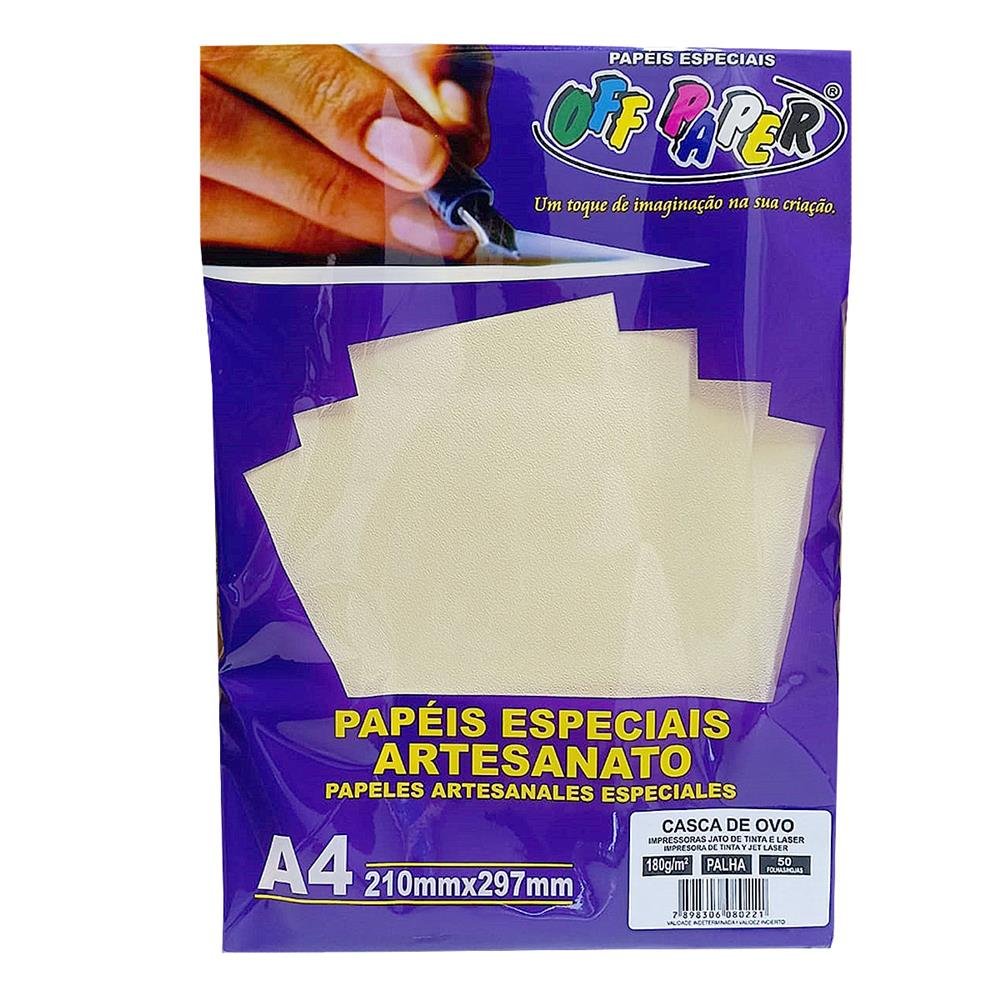Papel Off Paper Casca De Ovo Palha A4 C/50 Unidades