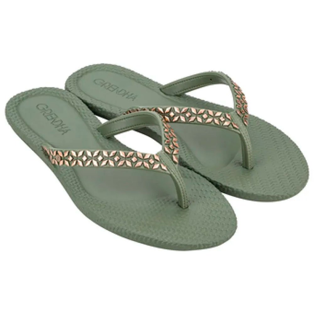 Rasteirinha Grendha Todo Dia Brilhante 18976 Bb872 Verde 33-40 Com 12 Pares