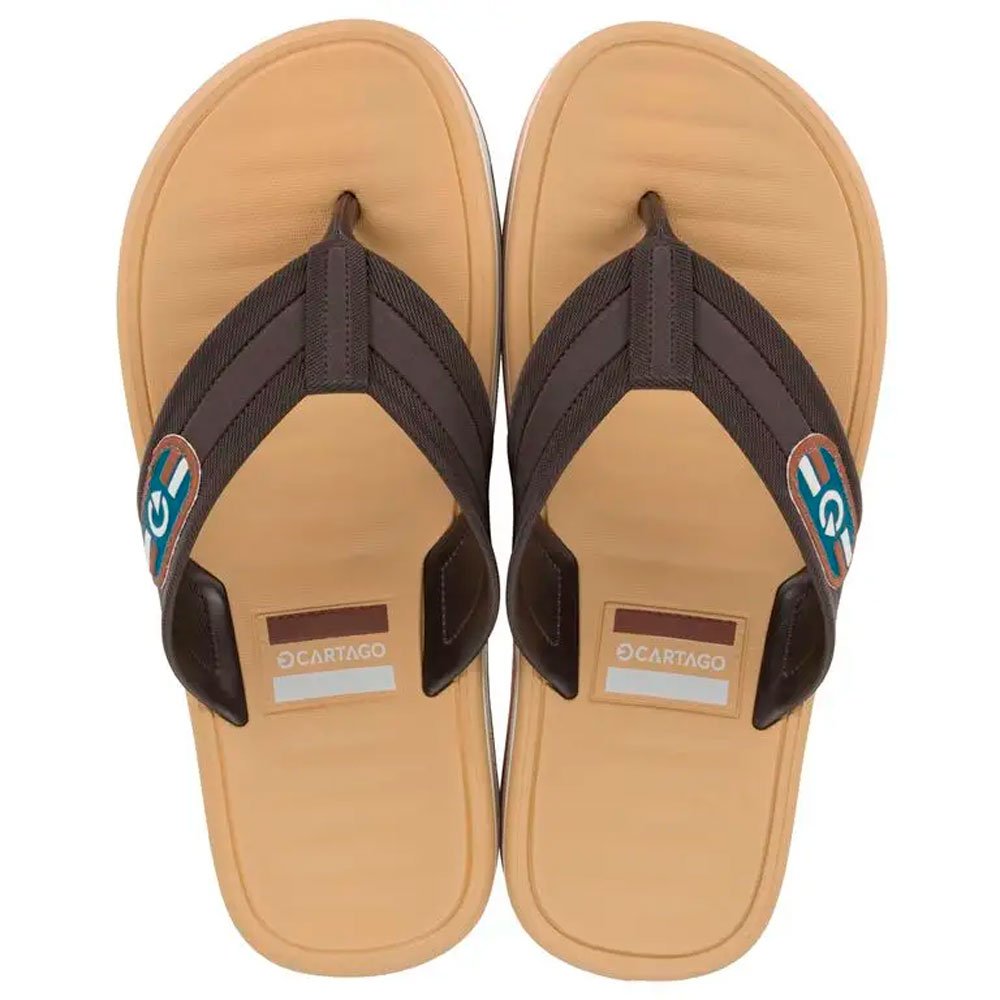 Chinelo Cartago Paris II 12214 Bb789 Branco Marrom Bege G02155 37-44 Com 12 Pares