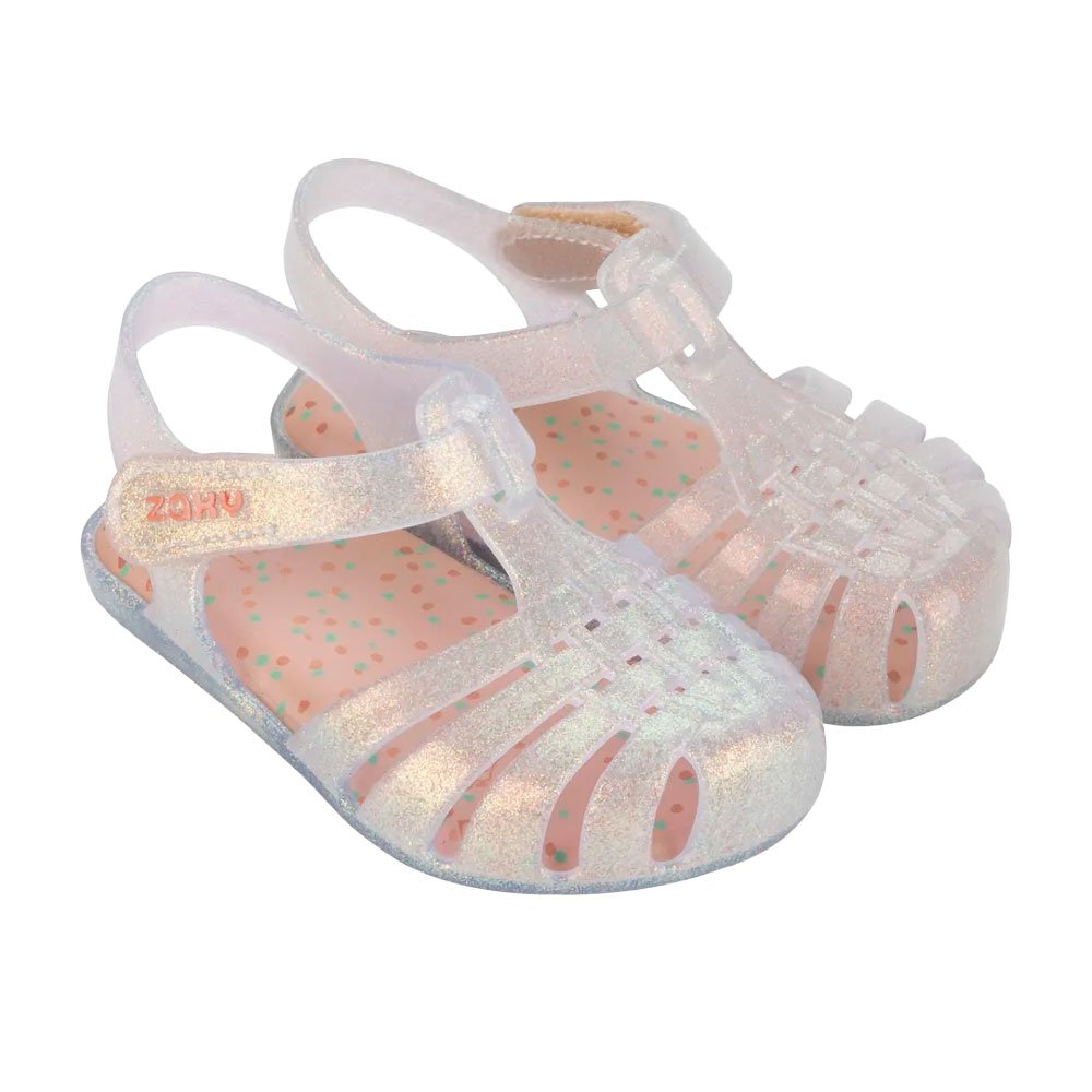 Sandalia Zaxynina Fofura 18926 Aw952 Off White Glitter 19-27 Com 12 Pares