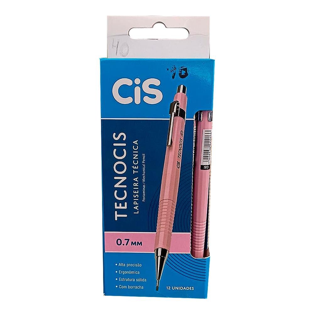 Lapiseira Tecnocis 0.7 Rosa Com 12 Unidades Ref 250.5122
