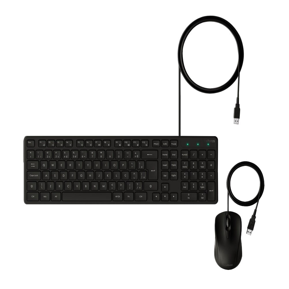 Kit Teclado/Mouse Intelbras CCI20 - Com Fio, Preto