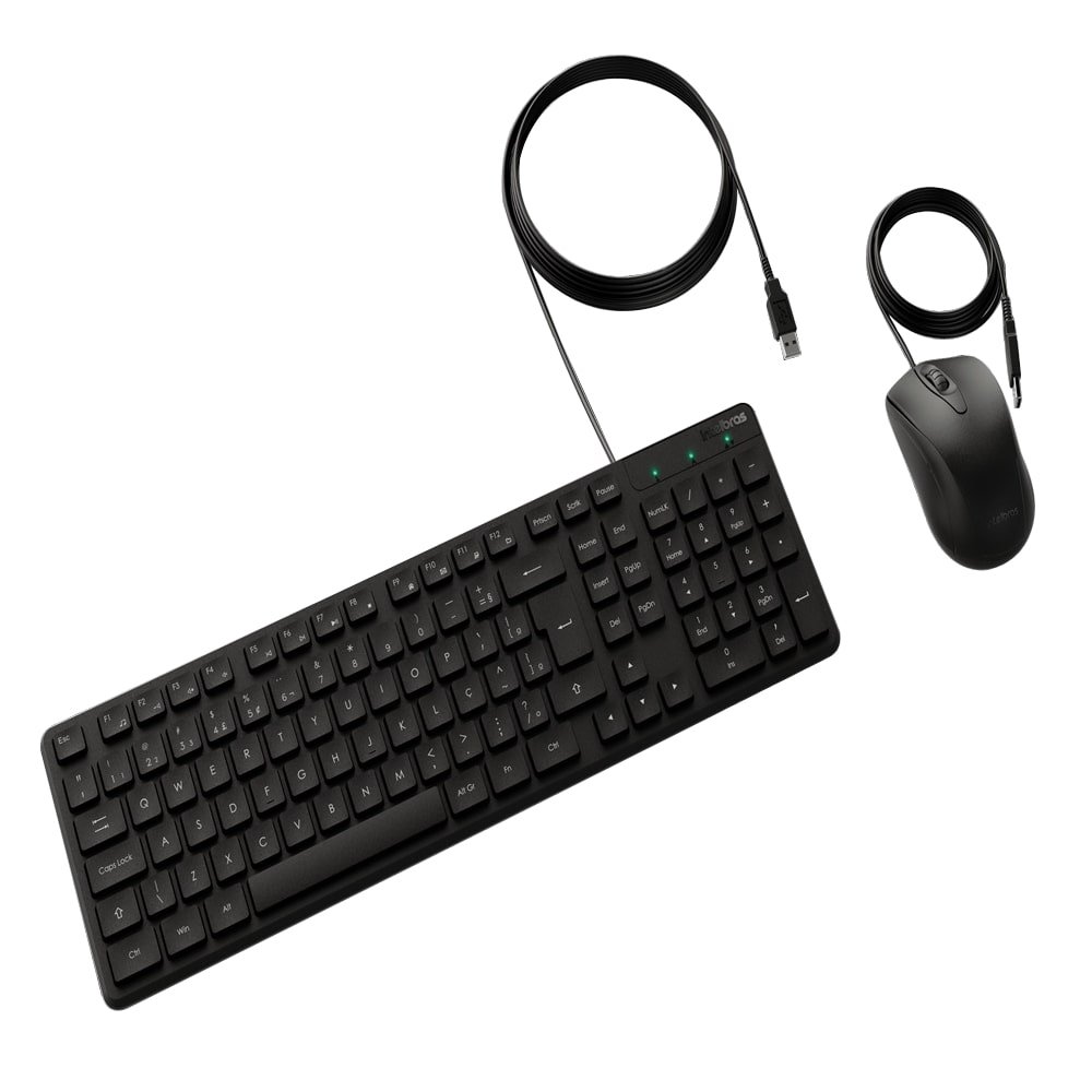 Kit Teclado/Mouse Intelbras CCI20 - Com Fio, Preto