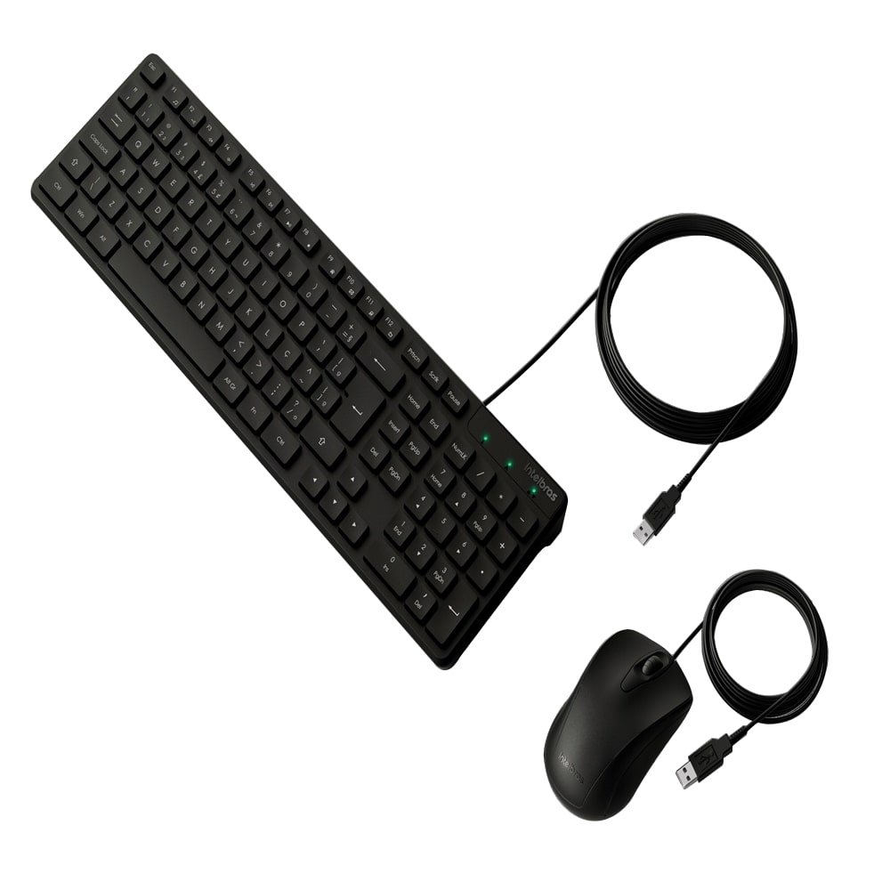 Kit Teclado/Mouse Intelbras CCI20 - Com Fio, Preto