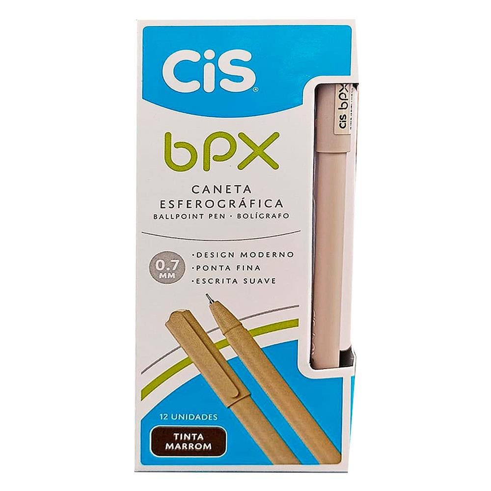 Caneta Bpx Esferografica 0.7 Marrom Cis Com 12 Unidades Ref 76.1134