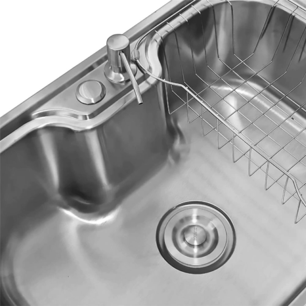 Cuba Pia Gourmet Aço Inox 201 Para Cozinha Belcca 40x50cm Kit Completo CG201-C01