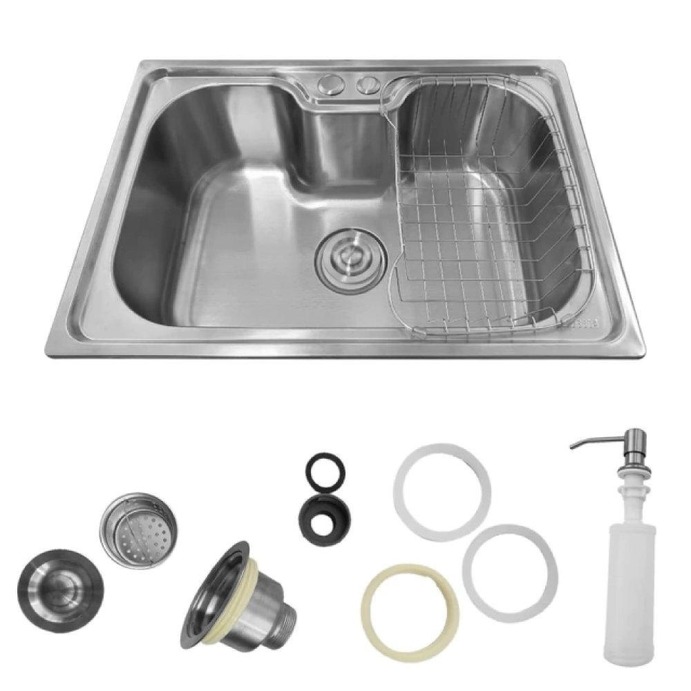 Cuba Pia Gourmet Aço Inox 201 Para Cozinha Belcca 40x50cm Kit Completo CG201-C01