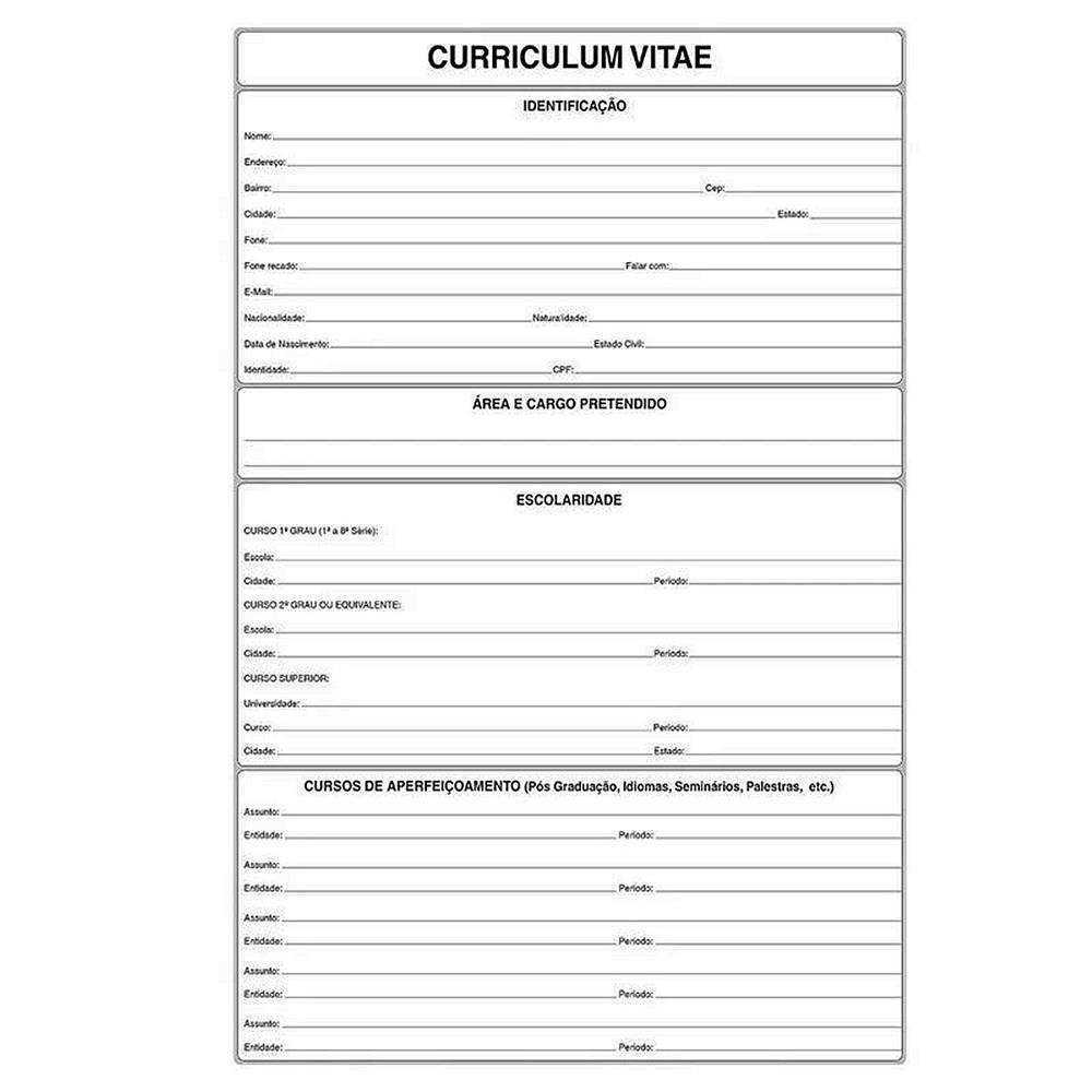 Bloco Curriculum Vitae Griffe C/100 .2767