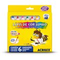 Lapis De Cor Jumbo Acrilex 6 Cores Com 6 Unidades Ref 09620