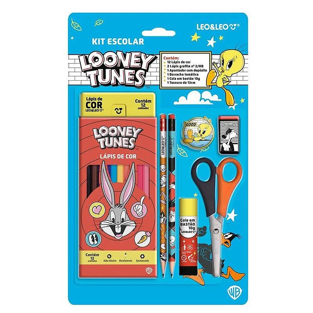 Kit Escolar Leo E Leo Looney Tunes Com 7 Acessorios 71620