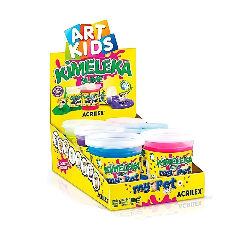 Kimeleka Slime Acrilex My Pet Dog 180G Com 6 Unidades 05879
