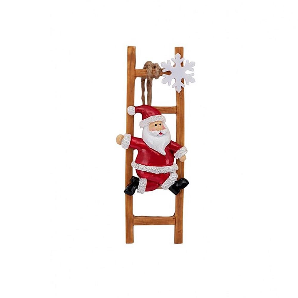 Enfeite Papai Noel Magizi Resina Escada 12X4.8X2cm 23677