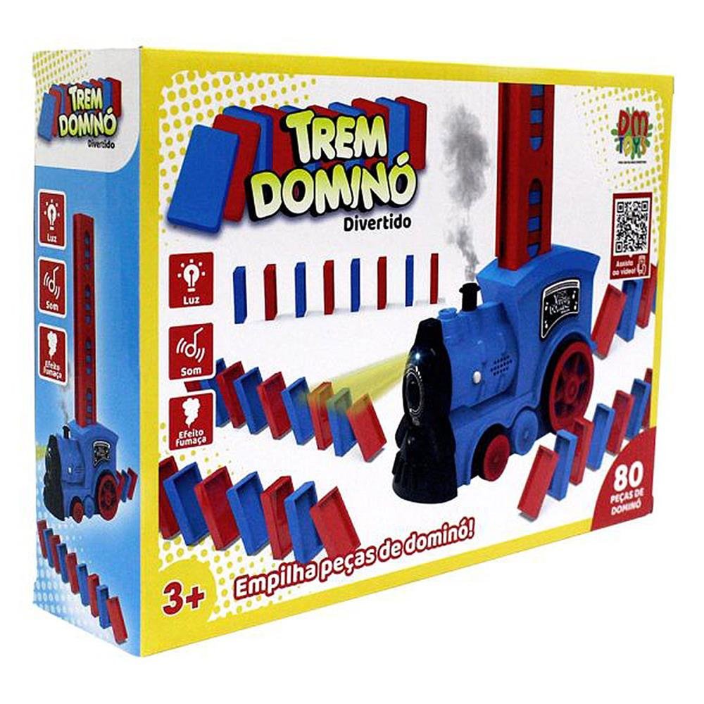 Trem Domino Divertido Luz E Som Dm Toys Ref Dmt6147