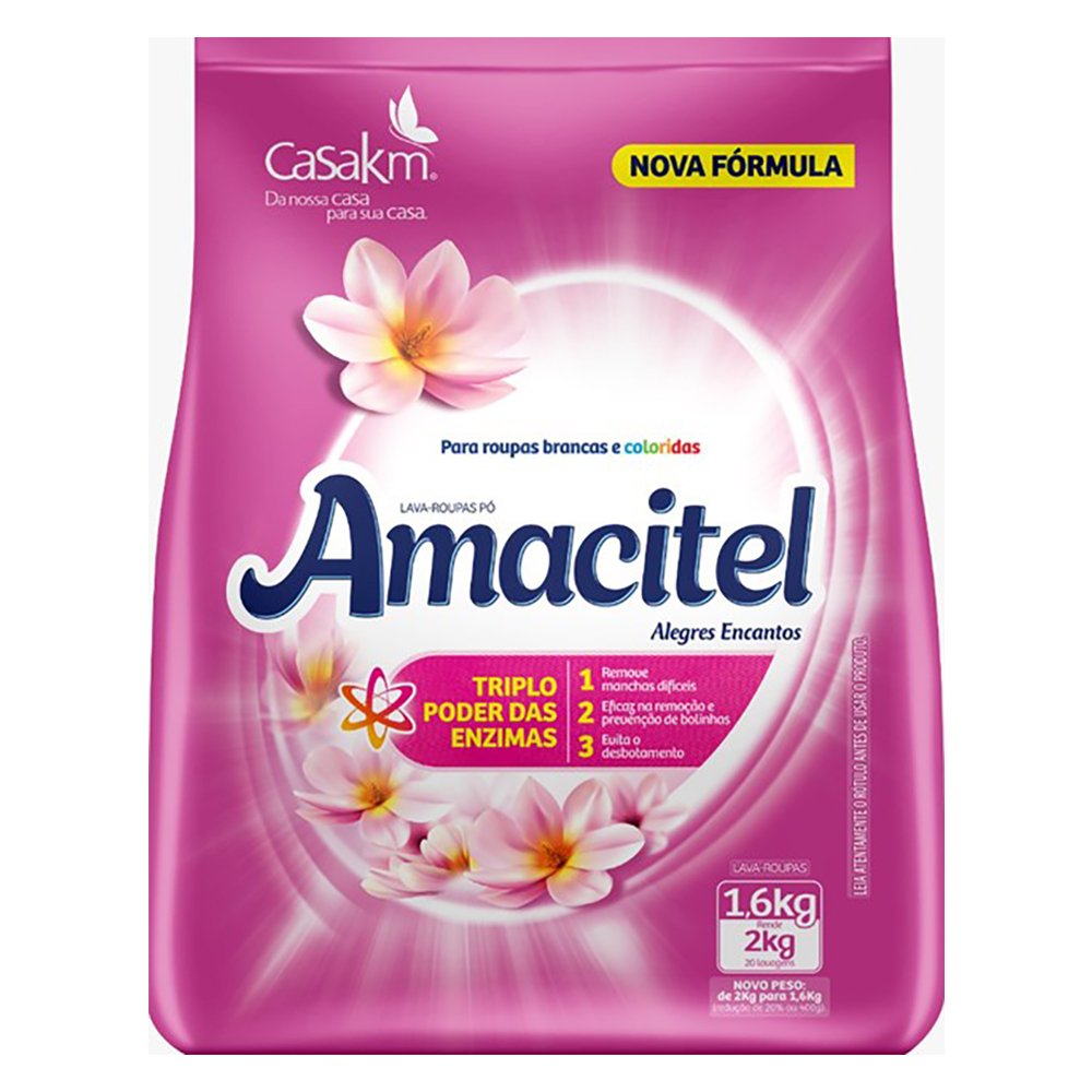 Lava Roupas Amacitel 1,6Kg Alegre Encantos