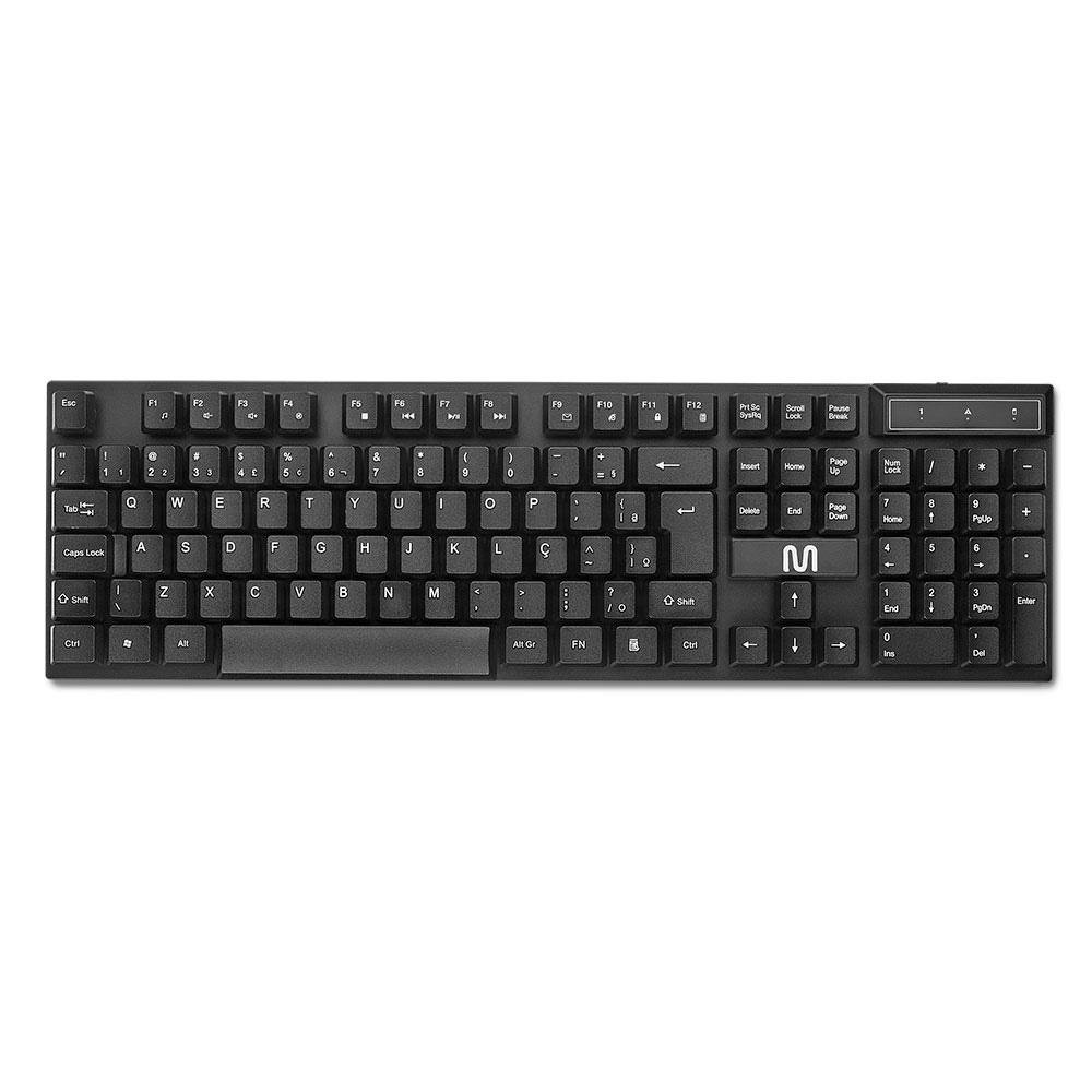 Teclado sem Fio Slim Conexão 2.4ghz USB 12 Teclas Multimidia Preto Multi - TC299
