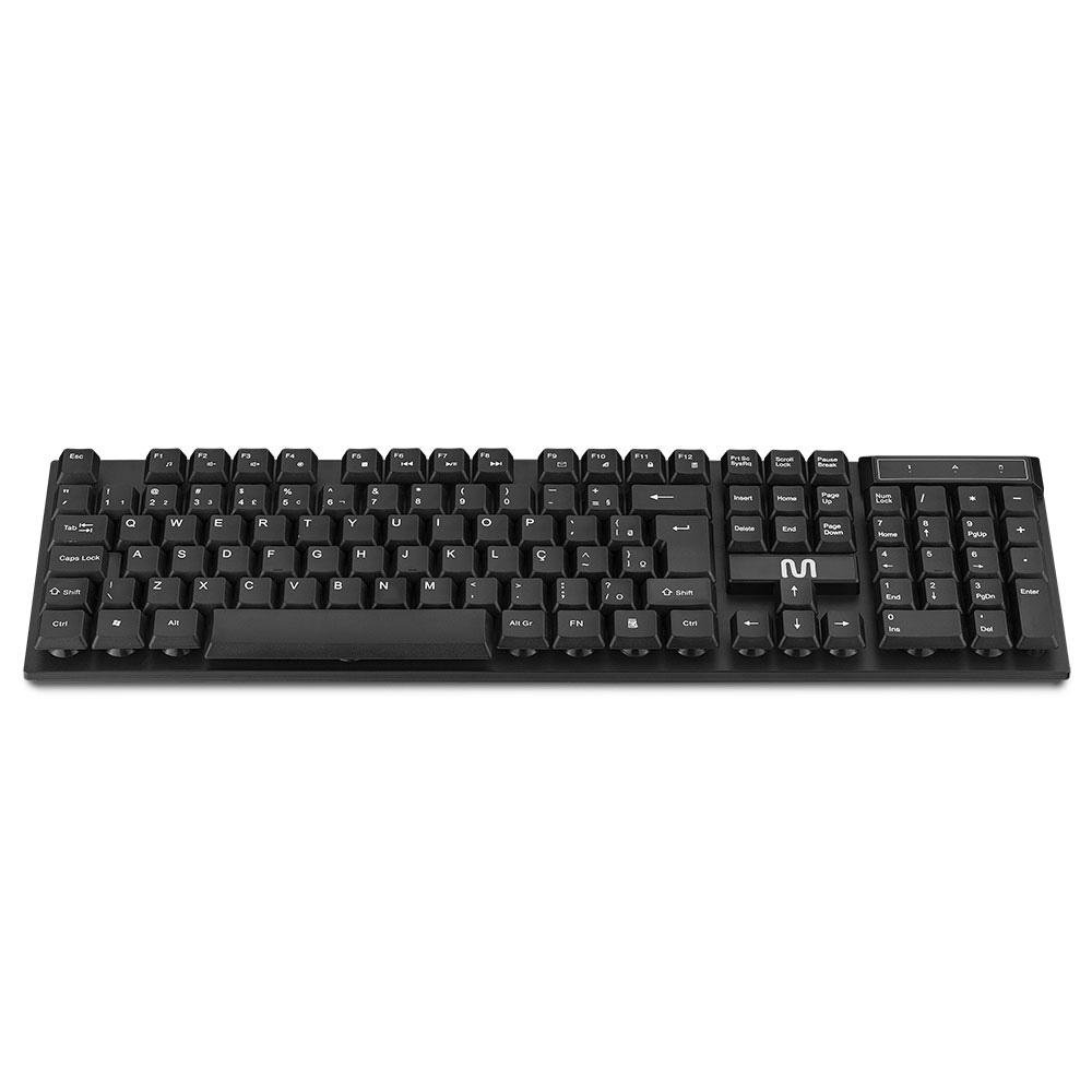 Teclado sem Fio Slim Conexão 2.4ghz USB 12 Teclas Multimidia Preto Multi - TC299