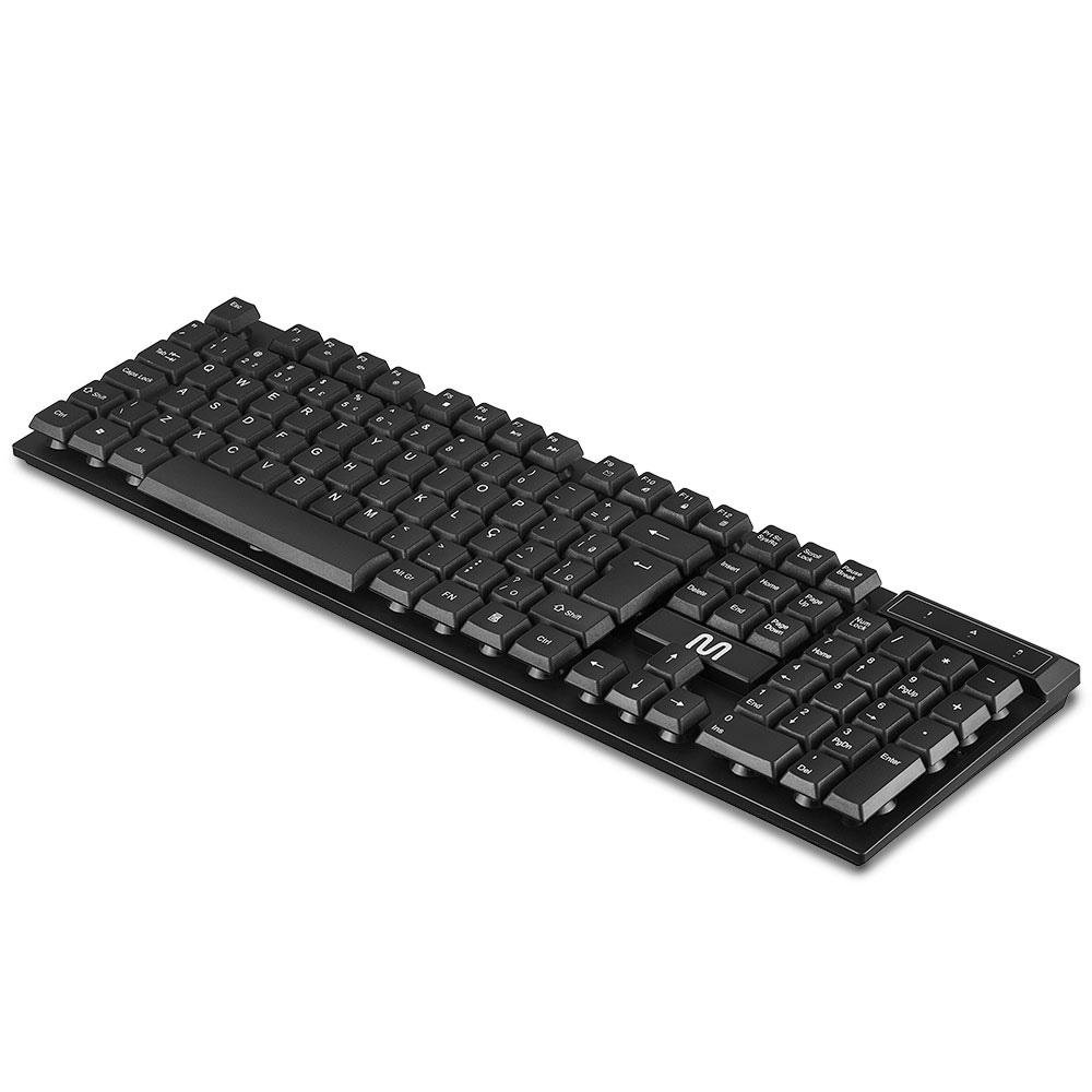 Teclado sem Fio Slim Conexão 2.4ghz USB 12 Teclas Multimidia Preto Multi - TC299