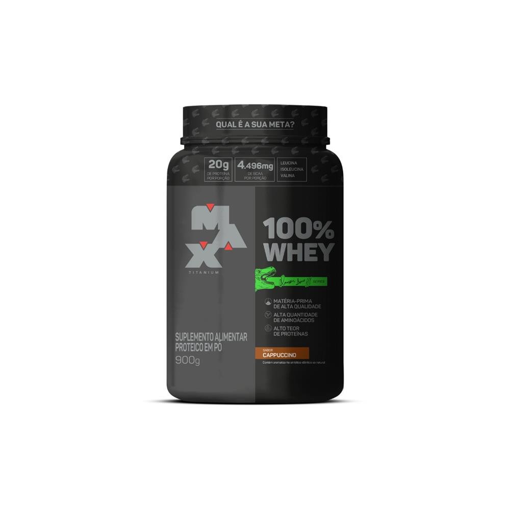 100% Whey Dino Cappuccino Max Titanium Pote 900g