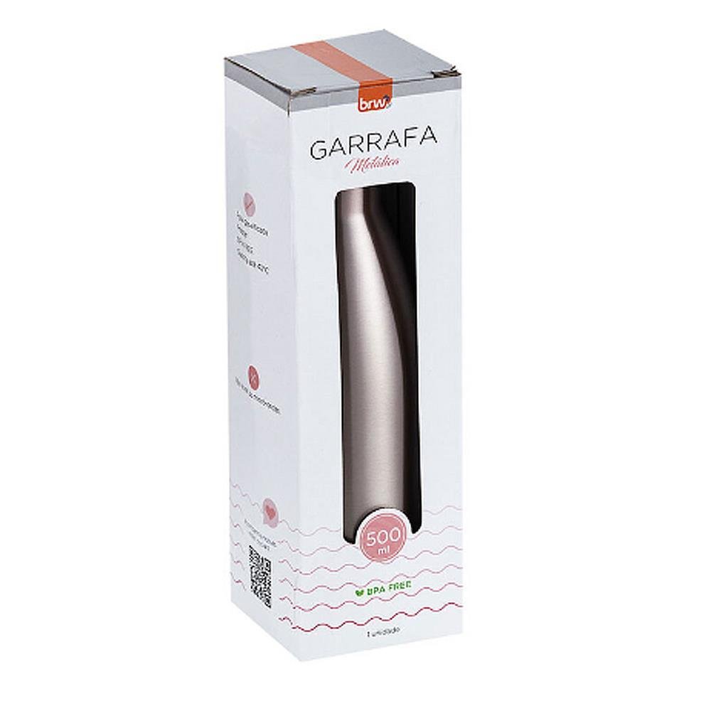 Garrafa De Aco Inoxidavel Brw Rose Gold 500Ml Ga0108